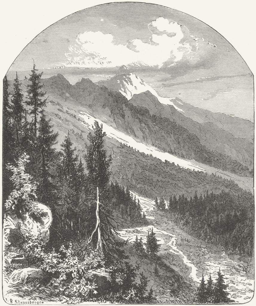 HAUTE-SAVOIE. Valley of Chamonix 1891 old antique vintage print picture